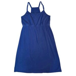 Suiek Womens Nursing Nightgown Royal Blue Cotton Maternity Sleep Dress Large‎